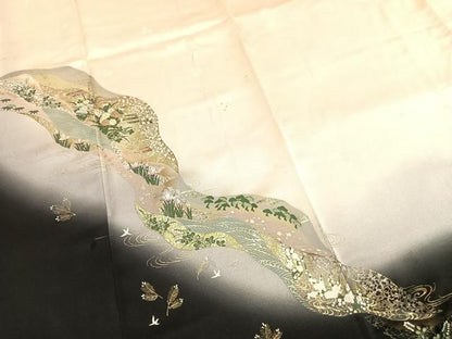 平和屋着物●訪問着　道長花文　暈し染め　金彩　正絹　逸品　AABI2052fy