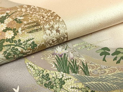 平和屋着物●訪問着　道長花文　暈し染め　金彩　正絹　逸品　AABI2052fy