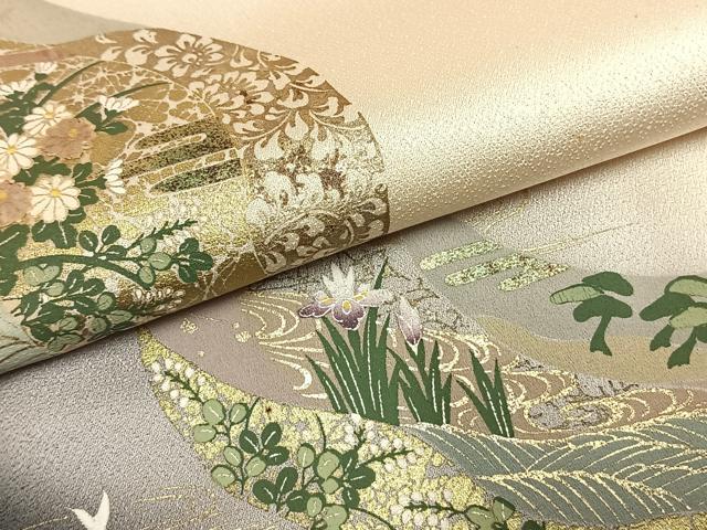 平和屋着物●訪問着　道長花文　暈し染め　金彩　正絹　逸品　AABI2052fy
