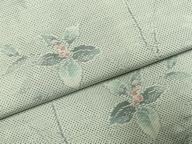 平和屋着物●都喜ヱ門　本場大島紬　白大島　一元7マルキ　総絣　南天文　藤絹織物謹製　正絹　逸品　AABI2055fy