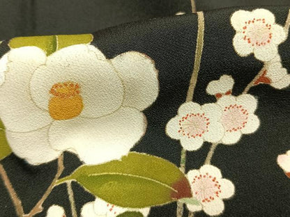 平和屋着物●豪華黒留袖　作家物　飾花文　正絹　逸品　未使用　AABI2056fy