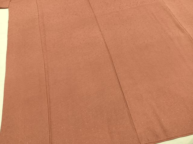 平和屋着物●上質な色無地　網目地紋　退紅色　正絹　逸品　未使用　AABI2057fy