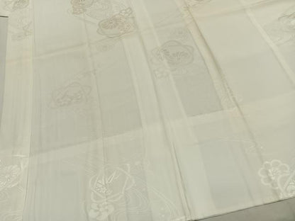 平和屋着物●長襦袢　無双仕立て　舞花地紋　正絹　逸品　AABI2059fy