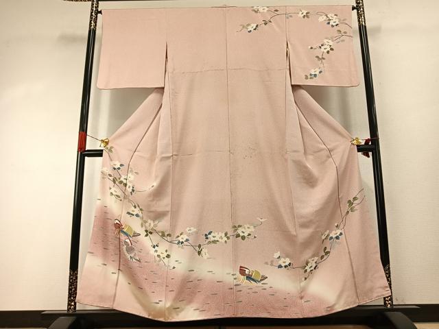 平和屋着物●訪問着　友禅　作家物　花鳥文　暈し染め　正絹　逸品　AABI2066fy