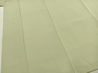 平和屋着物●上質な色無地　若菜色　正絹　逸品　AABI2068fy