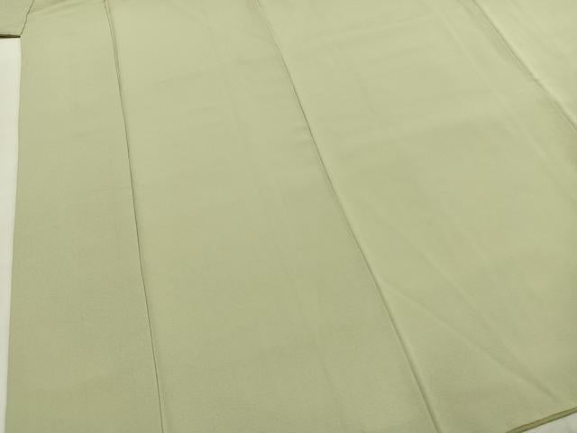 平和屋着物●上質な色無地　若菜色　正絹　逸品　AABI2068fy