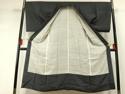 平和屋着物●男性　長襦袢　袷　藍墨茶色　正絹　逸品　AABI2070fy