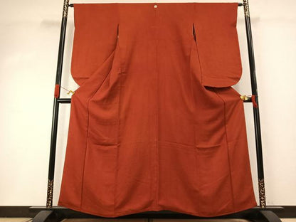 平和屋着物●小振袖　二尺袖　花尽くし地紋　赤丹色　正絹　逸品　AABI2075fy
