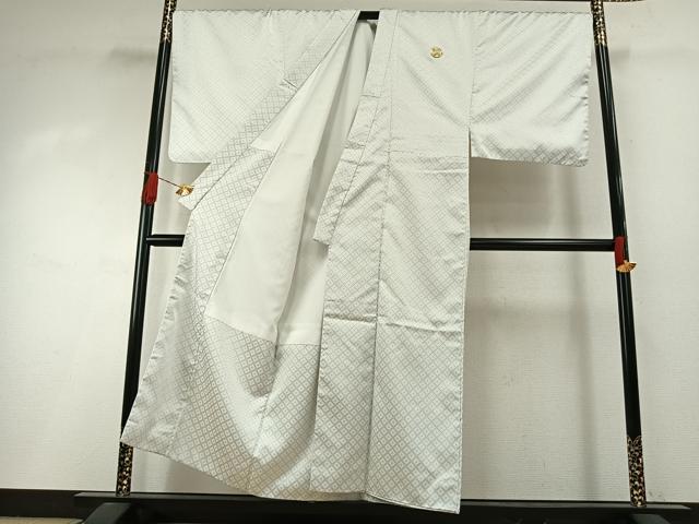 平和屋着物●男性 白紋付 羽織セット 菱文 キングサイズ 洗える着物 AABI2077fy