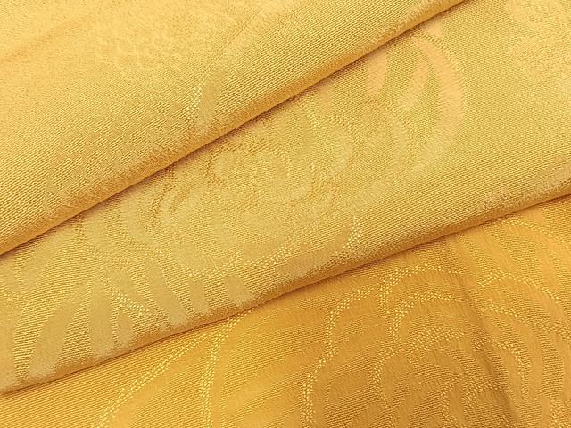平和屋本店●アンティーク　大正ロマン　振袖　舞花地紋　玉蜀黍色　正絹　逸品　AABI2079fy