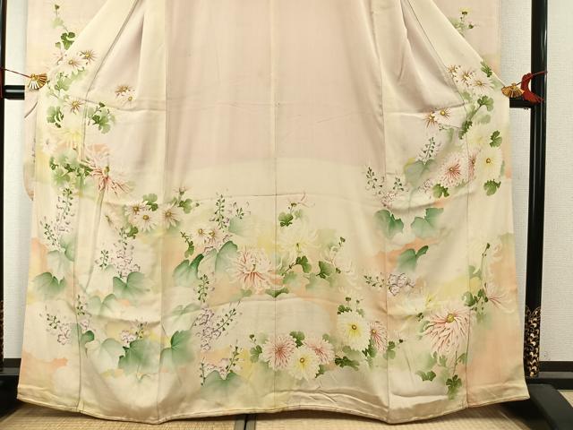 平和屋本店●アンティーク　大正ロマン　振袖　草花文　暈し染め　正絹　逸品　AABI2080fy