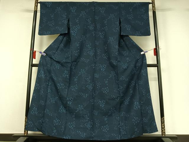 平和屋着物▽小紋　単衣　切嵌花文　洗える着物　AABI2081jh