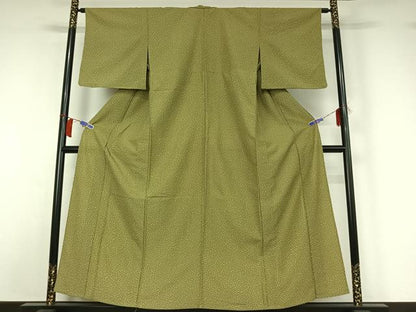 平和屋着物▽小紋　単衣　箔散らし文様　洗える着物　AABI2082jh
