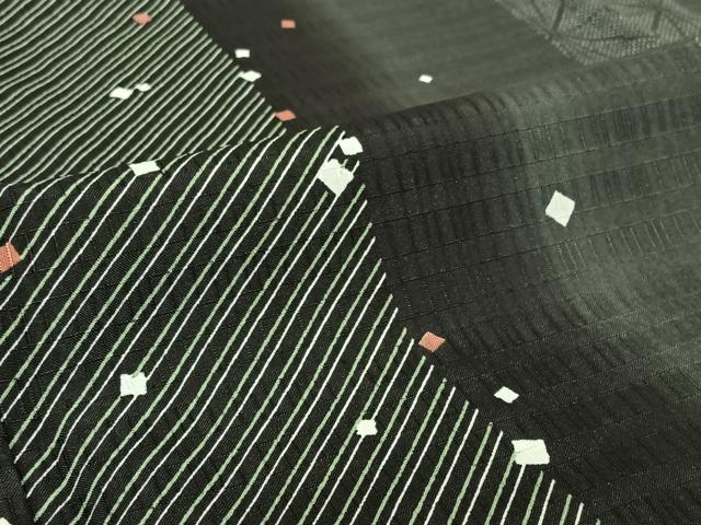 平和屋着物▽小紋　単衣　箔散らし文様　ロング丈　洗える着物　AABI2083jh