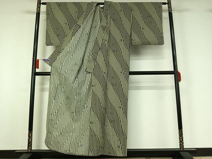 平和屋着物▽小紋　単衣　萩文　洗える着物　AABI2084jh