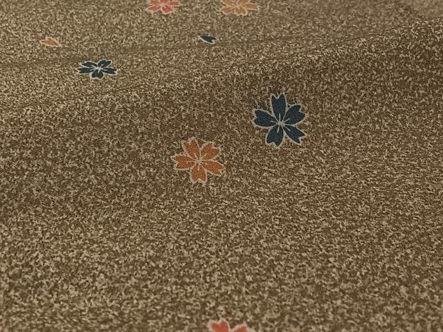 平和屋着物▽小紋　単衣　舞花文　洗える着物　AABI2085jh