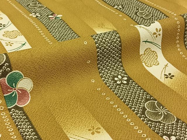 平和屋着物▽小紋　単衣　吹き寄せ花文　洗える着物　AABI2086jh