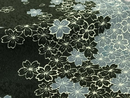 平和屋着物▽小紋　単衣　舞桜文　洗える着物　AABI2088jh
