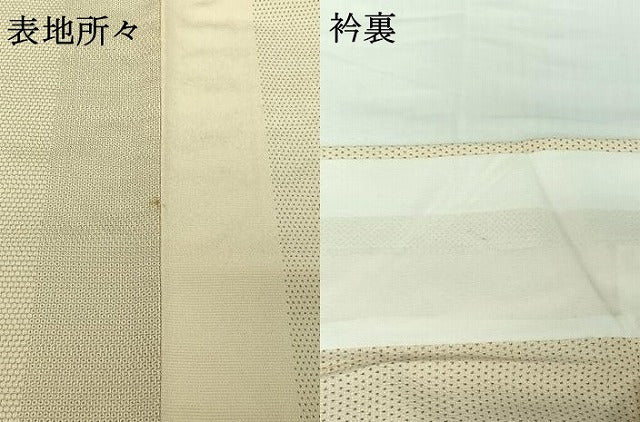 平和屋着物▽本塩沢　単衣　110亀甲　蚊絣　正絹　逸品　AABI2089jh