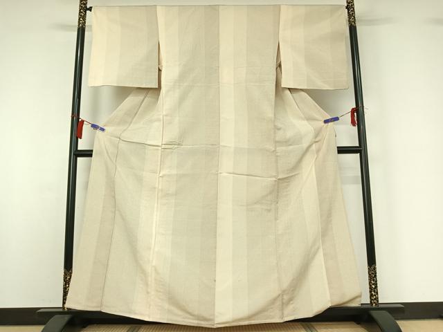 平和屋着物▽本塩沢　単衣　110亀甲　蚊絣　正絹　逸品　AABI2089jh