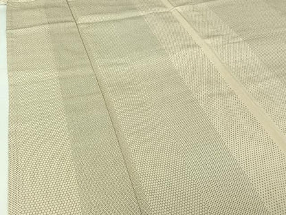 平和屋着物▽本塩沢　単衣　110亀甲　蚊絣　正絹　逸品　AABI2089jh