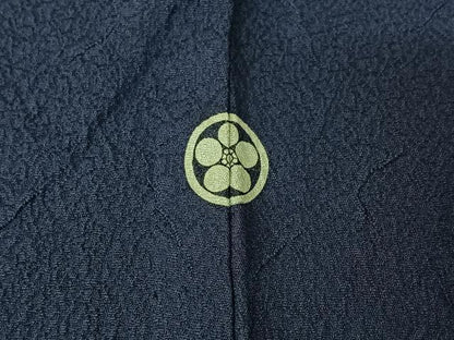 平和屋着物▽上質な色無地　単衣　深縹色　正絹　逸品　AABI2092jh