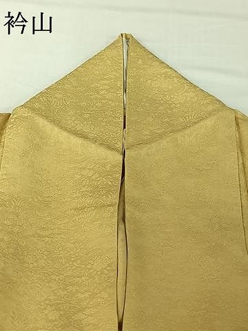 平和屋着物▽上質な色無地　単衣　草花地紋　砥粉色　正絹　逸品　AABI2093jh