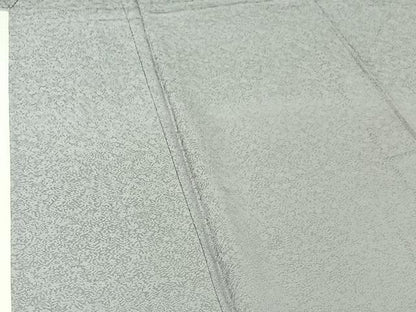 平和屋着物▽本草木染作家　瑞寶　色無地　単衣　草花地紋　暁鼠色　正絹　逸品　AABI2094jh