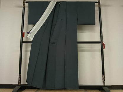 平和屋着物▽上質な色無地　単衣　百入茶色　正絹　逸品　AABI2099jh