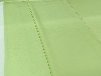 平和屋着物▽上質な色無地　単衣　若菜色　反端付き　正絹　逸品　AABI2101jh