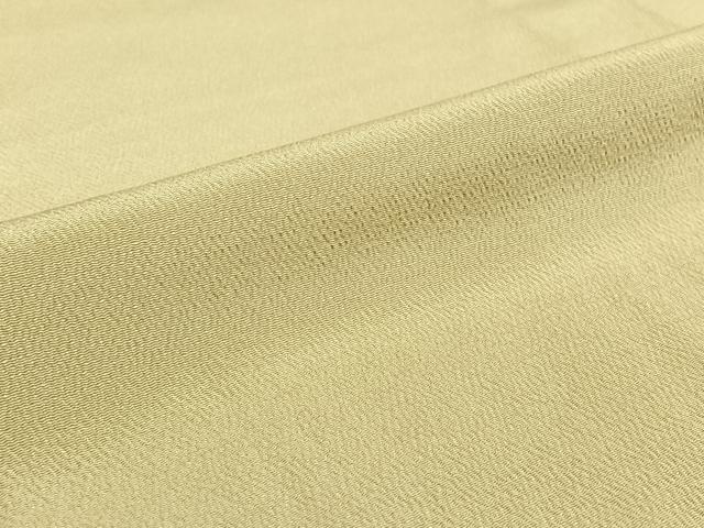平和屋着物▽上質な色無地　単衣　白橡色　鬼しぼ縮緬　正絹　逸品　AABI2103jh