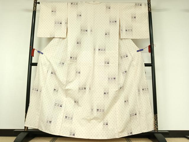 平和屋着物▽上質な紬　単衣　遠州椿　正絹　逸品　AABI2104jh