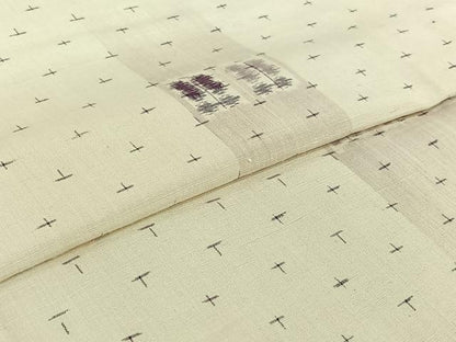 平和屋着物▽上質な紬　単衣　遠州椿　正絹　逸品　AABI2104jh