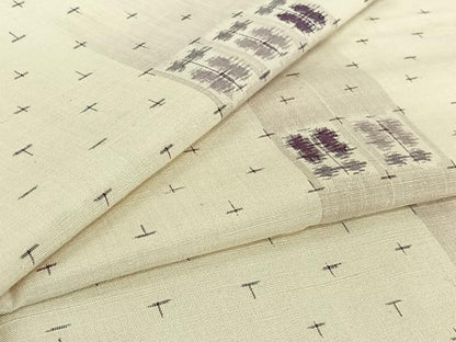 平和屋着物▽上質な紬　単衣　遠州椿　正絹　逸品　AABI2104jh