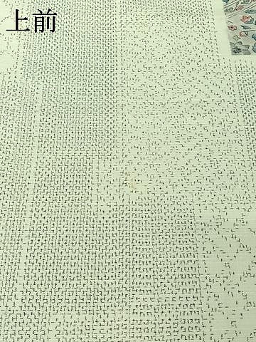 平和屋着物▽上質な紬　単衣　短冊花文　正絹　逸品　AABI2105jh