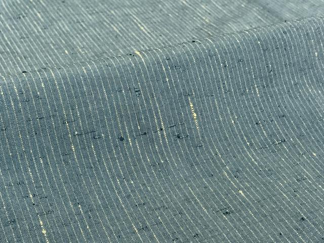 平和屋着物▽上質な紬　単衣　縞　正絹　逸品　AABI2106jh