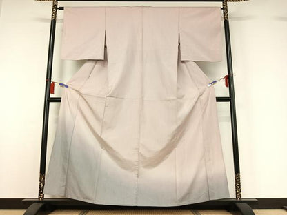 平和屋着物▽訪問着　単衣　紬地　霞文　暈し染め　正絹　逸品　AABI2110jh