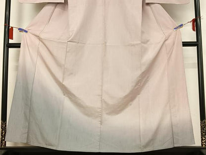 平和屋着物▽訪問着　単衣　紬地　霞文　暈し染め　正絹　逸品　AABI2110jh