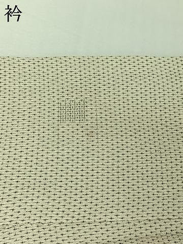 平和屋着物▽本塩沢　単衣　110亀甲　蚊絣　正絹　逸品　AABI2113jh
