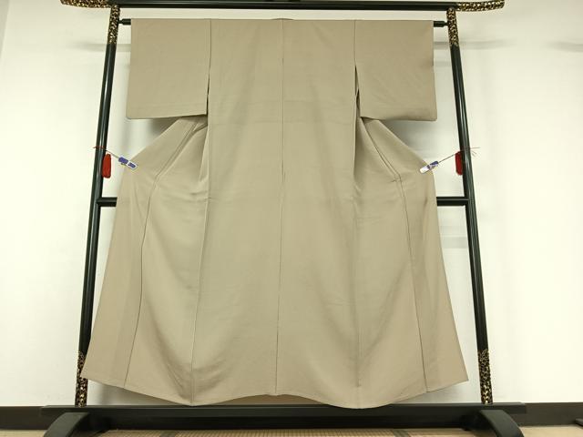平和屋着物▽上質な色無地　単衣　利休白茶色　正絹　逸品　AABI2114jh