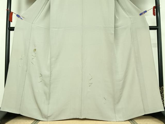 平和屋着物▽豪華色留袖　単衣　駒刺繍　吹き寄せ文　正絹　逸品　AABI2121jh
