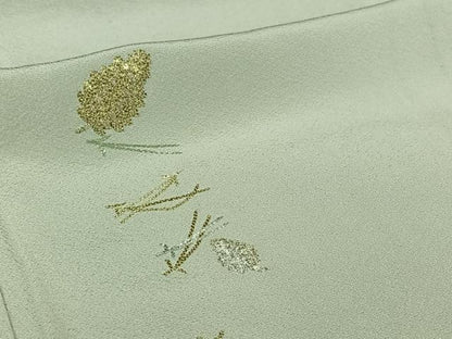 平和屋着物▽豪華色留袖　単衣　駒刺繍　吹き寄せ文　正絹　逸品　AABI2121jh