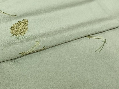 平和屋着物▽豪華色留袖　単衣　駒刺繍　吹き寄せ文　正絹　逸品　AABI2121jh