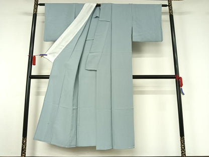 平和屋着物▽上質な色無地　単衣　秘色色　正絹　逸品　AABI2123jh