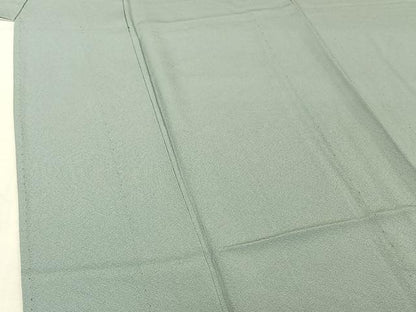 平和屋着物▽上質な色無地　単衣　秘色色　正絹　逸品　AABI2123jh