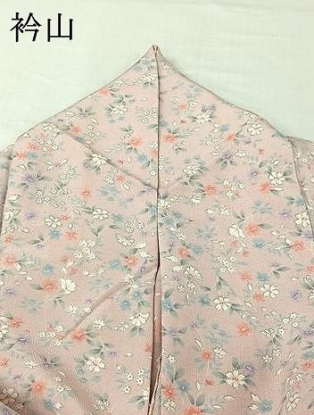 平和屋着物▽お召　単衣　草花文　正絹　逸品　AABI2128jh