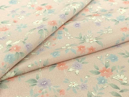 平和屋着物▽お召　単衣　草花文　正絹　逸品　AABI2128jh