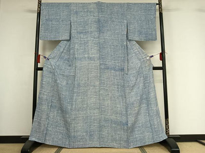 平和屋着物▽上質な小紋　単衣　霞文　正絹　逸品　AABI2134jh