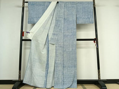 平和屋着物▽上質な小紋　単衣　霞文　正絹　逸品　AABI2134jh