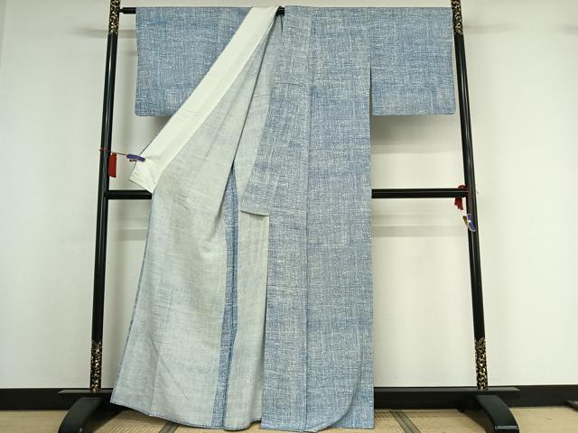 平和屋着物▽上質な小紋　単衣　霞文　正絹　逸品　AABI2134jh